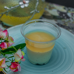 Panna cotta vanille coulis Yuzu